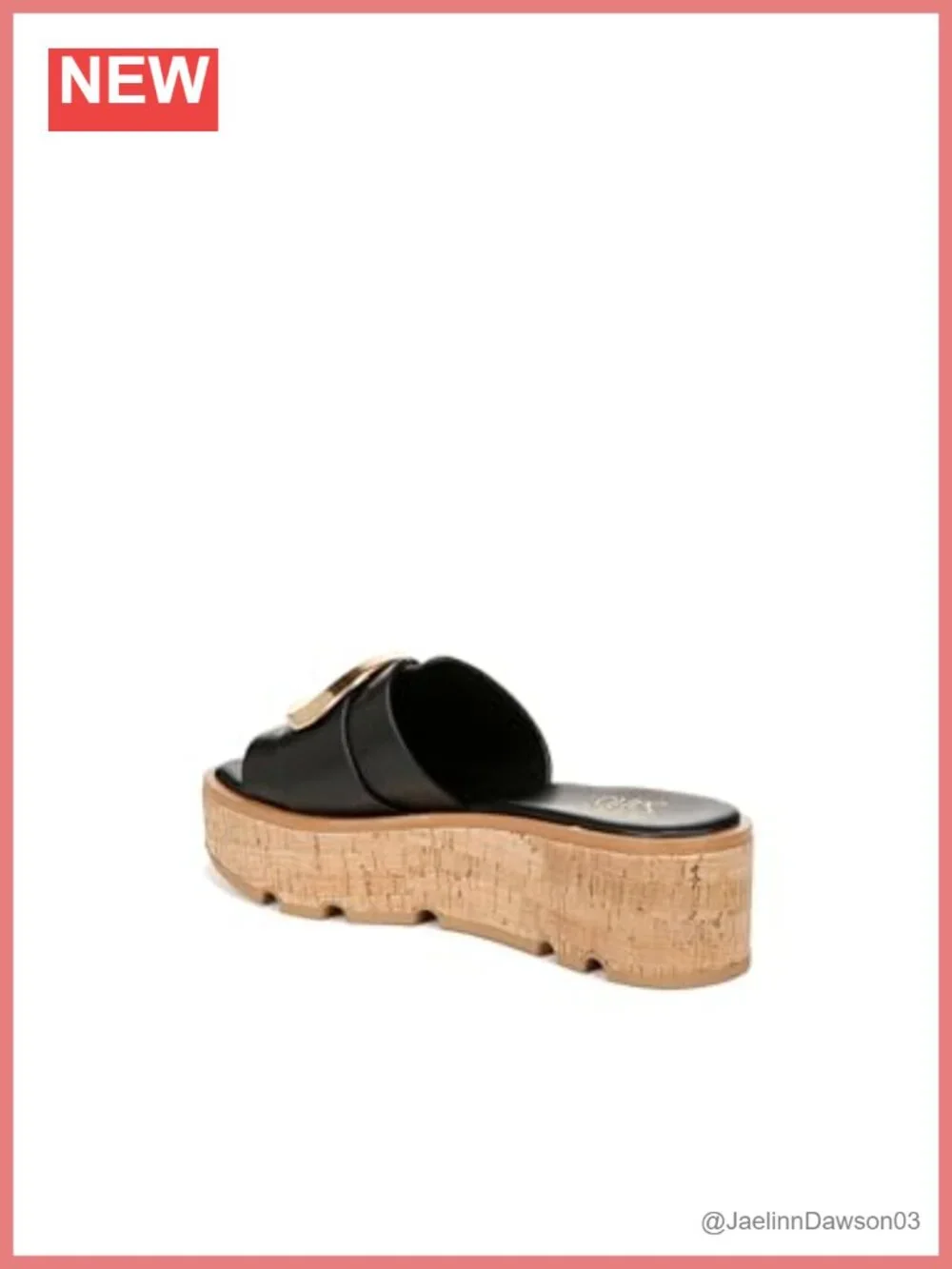 Franco Sarto Leather Platform Slide Sandals Womens